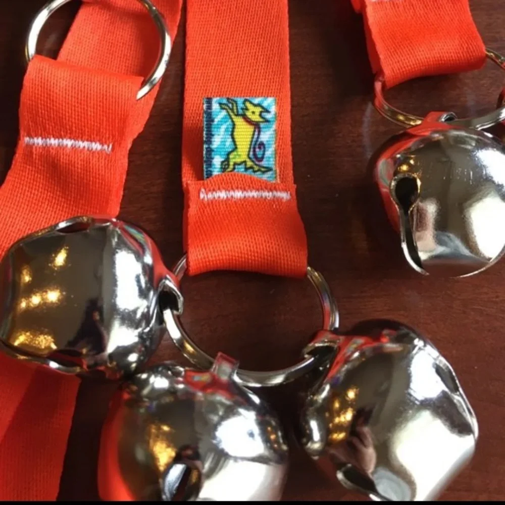 Orange Ribbon Puppy Potty Training Bells